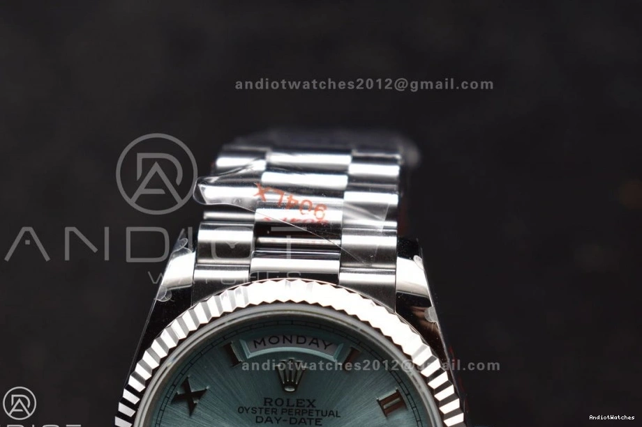 vr3255 Light V5 Best Weight) Steel on Bracelet Dial QF 689 36 DayDate 904L Blue SS President Edition EyeCatching (Gain Roman 0411